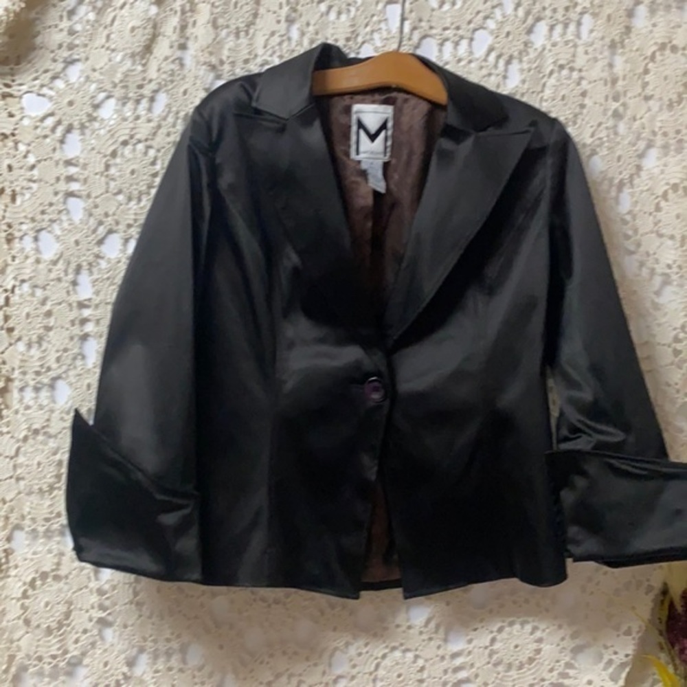 Marc Bouwer Black Short waist Women’s jacket 58/39/3 cotton/acetate/spandex W21 - Picture 2 of 16